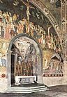 Central Canvas Paintings - Frescoes on the central wall